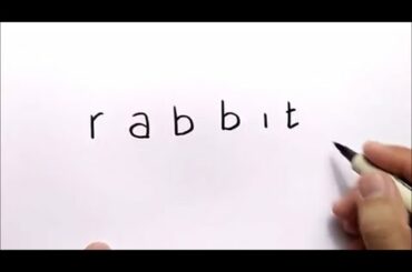 RABBIT! DRAW WITH A WORD | HOW TO DRAW WITH A WORD ? LEARN WORDS WITH DRAWING