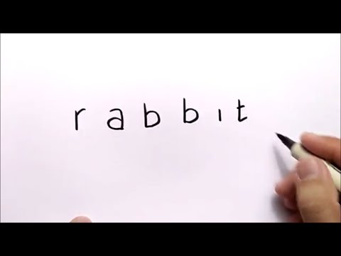 RABBIT! DRAW WITH A WORD | HOW TO DRAW WITH A WORD ? LEARN WORDS WITH DRAWING