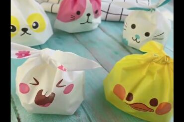 Cute Rabbit Ear Cookie Bags Gift Bags For Candy Biscuits Snack Baking Package Wedding Favo