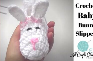 Easy crochet baby bunny slipper
