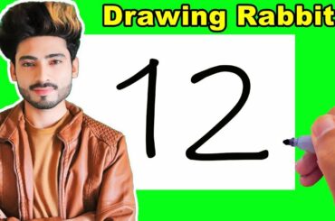 Cute Rabbit Drawing From Numbers 12 For Beginners