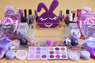 Mixing "Purple rabbit"Makeup,More Stuff & PurpleSlime Into slime!Most Satisfying Slime Video.