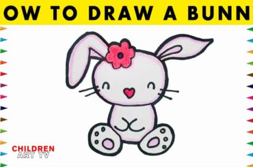HOW TO DRAW A BUNNY RABBIT Step By Step Easy Drawing | Children Art Tv