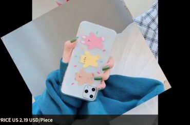 INS Korea Cute Candy-colored Bear Rabbit kitten Phone Case for iPhone 11