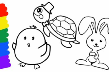 Cute chick and rabbit, turtle - speed painting and coloring for your sweet dream