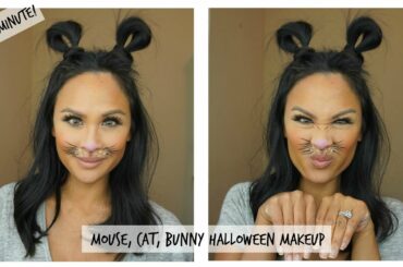 Easy To Do Cute Mouse, Cat, or Rabbit Halloween Makeup - Last Minute Look