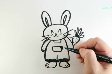 How to draw cartoon : Cute Rabbit สอนวาดรูปการ์ตูนกระต่ายน้อยน่ารักแบบง่ายๆ
