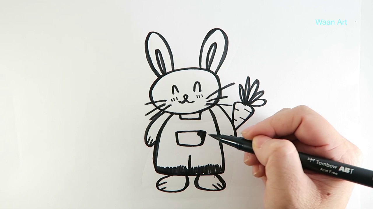 How to draw cartoon : Cute Rabbit สอนวาดรูปการ์ตูนกระต่ายน้อยน่ารักแบบง่ายๆ
