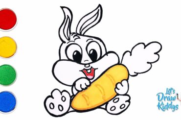 How to draw Cute bunny🐰 and coloring for KIDS VERY EASY ! | Let's Draw Kiddys.😊