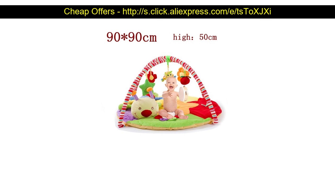 ☀️ Buy 90cm Play Mat Kids Educational cartoon animals models Baby game pad crawling mat crawling bl