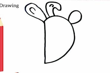 Easy Drawing ! How To turn D Letter into cute Rabbit step by step doodle art on paper for kids