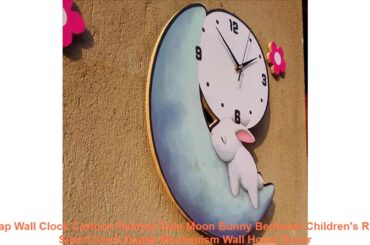 Cheap Wall Clock Cartoon Painted Cute Moon Bunny Bedroom Children's Ro