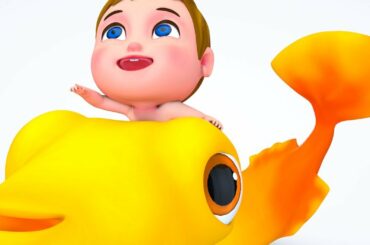 Baby and Rabbit Fishing - Funny Cartoon Educational Videos for Children