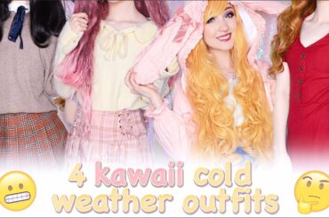 FOUR CUTE COLD-WEATHER OUTFITS | KAWAII WINTER FASHION (ft. Unzzy)