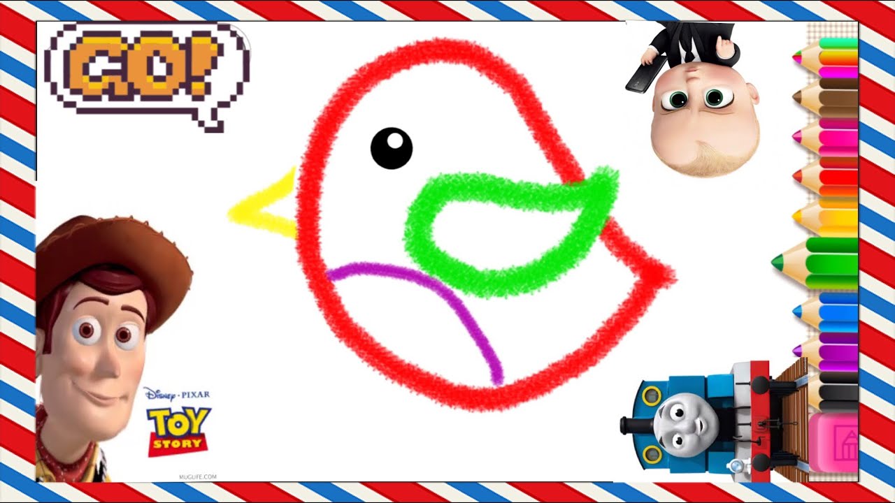 How to draw: Deep bird, rabbit, frog, hedgehog for children - dạy vẽ trẻ em học vẽ