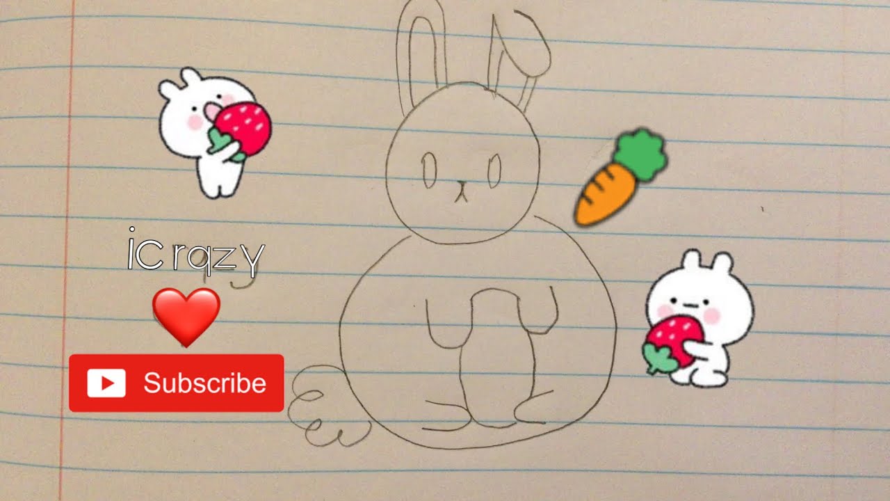 How to Draw a Cute Chubby Adorable Bunny 🐰 ❤️ (SO EASY)