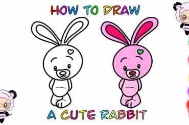 HOW TO DRAW A CUTE RABBIT/ Drawing for kids/ coloring for kids