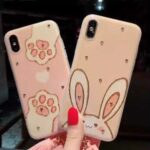 Cute rhinestone rabbit iphone X mobile phone case xsmax cartoon xr apple 8plus