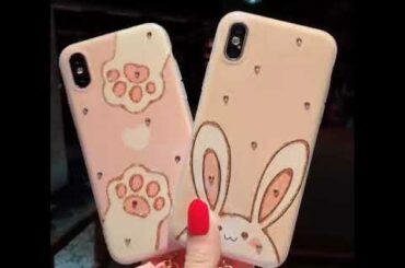 Cute rhinestone rabbit iphone X mobile phone case xsmax cartoon xr apple 8plus