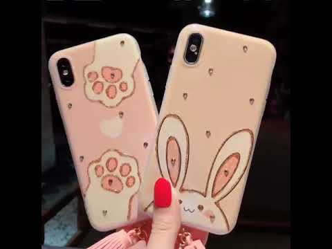Cute rhinestone rabbit iphone X mobile phone case xsmax cartoon xr apple 8plus