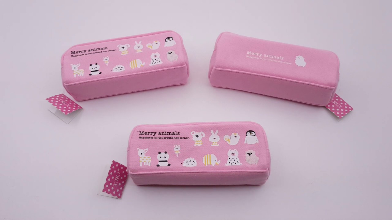 cute pink funny koala penguin rabbit animal pencil case from Japan