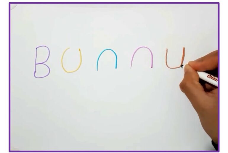 How to draw a Easter bunny from words