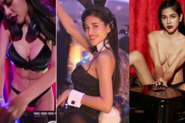 Cutest Seminude Dj bunny mafia shaking her boobs cleavage playboy thailand model