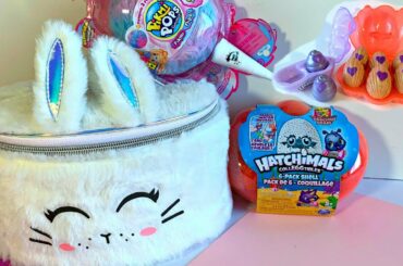 Hatchimals and PikmiPops surprises in a Bunny bag