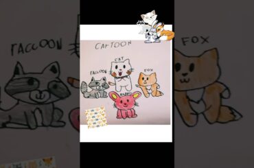 Cartoon Animals Cute Cat  🐱  Rabbit 🐰 Raccoon Fox 🦊 Mane 4 😀😀😀😀