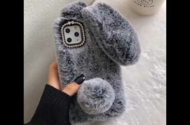 Cute Rabbit Ears Fur Plush Phone Case