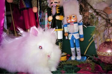 White LionHead Bunny Rabbit for Christmas Puffy Present for Karolina