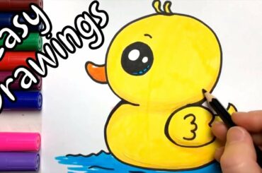 Easy Drawings | How to Draw a Cute Baby Duck | Paint and Draw Step by Step