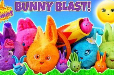 SUNNY BUNNIES Toy Bunny Plush and Cannon For Launching Big Boo Turbo Iris Hopper Shiny
