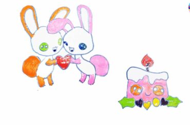 How to Draw little bunny  -  cute candles -  a so cute Cup and Pitcher