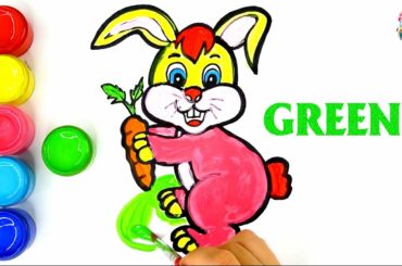 Glitter Rabbit Cute coloring and drawing for Kids - Cara Menggambar kelinci imut untuk anak-an