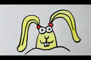 How to draw cute Rabbit easy Step by step || Glitter draw Easy and colour Bunny for beginners