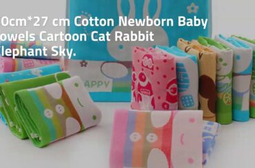 50cm*27cm Cotton Newborn Baby Towels Cartoon Cat Rabbit Elephant Sky Cute Washcloth