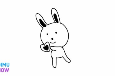 How to draw a cute rabbit with heart
