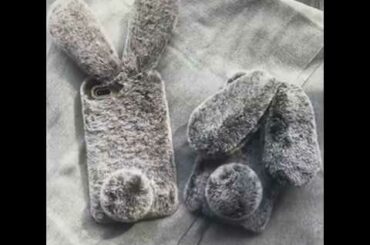 😍Cutest Rabbit Ear Fur Plush iPhone case