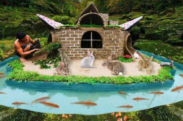 Rescue Wild Rabbit Build Amazing Underground House For Them And Fish Pond Around House Rabbit