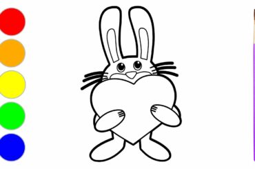 Vizatime per femije: lepurushi - Coloring a cute rabbit