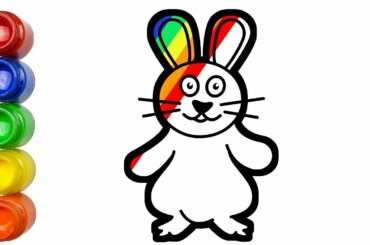 Magic Eyes Cute Rabbit With Rainbow Colors For Kids / How To Draw Cute Bunny #08