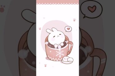 Cartoon cute rabbit cup Animated