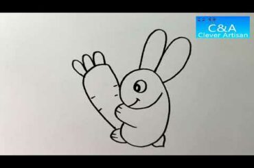 Draw a cute rabbit in a minute
