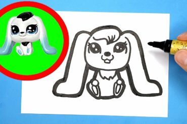 Drawing and coloring toys - How to draw a cute rabbit - Littlest pet shop