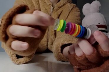 0118 Bunny playing with wood ASMR