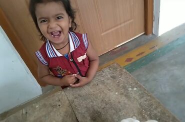 Cute baby child enjoy full rabbit me sath