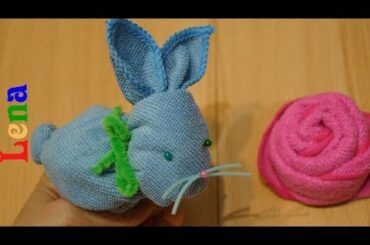 Gästetuch Hasen falten -Towel Bunny 🐇 Rabbit out of towel 🐇 зайчик из полотенца