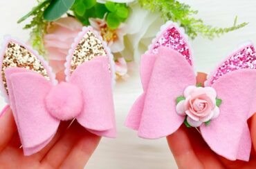 Easter Bunny Hair Bow Tutorial // How To Make Hair Bows // DIY Easter Hair Bows