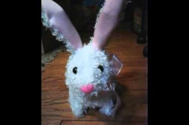 Cute And Funny Bunny talks ears wiggle hops robotic bunny